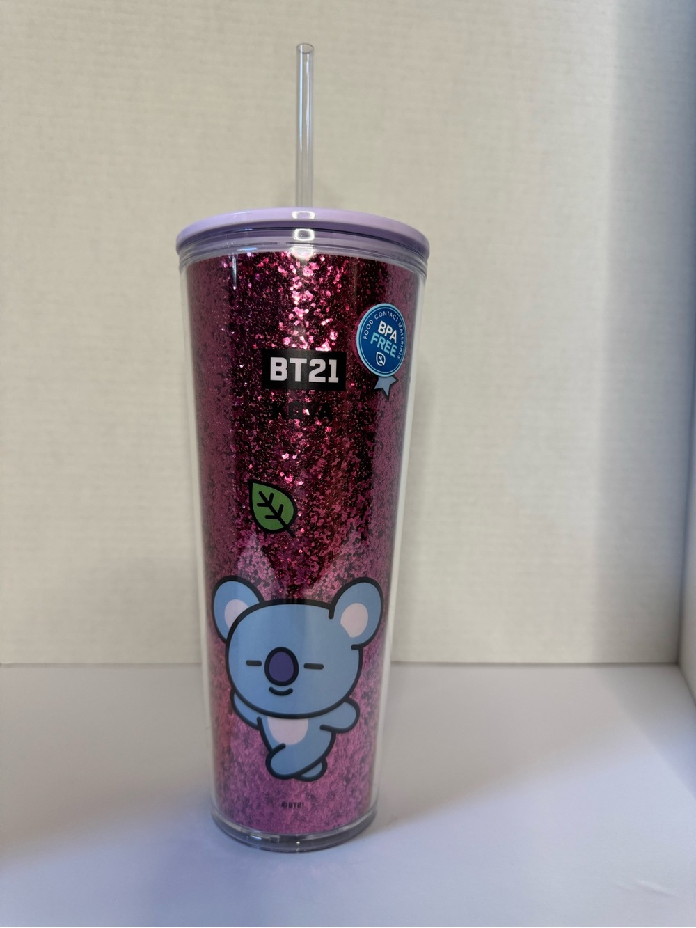 BT21 Koya Tumbler - Pink Glitter